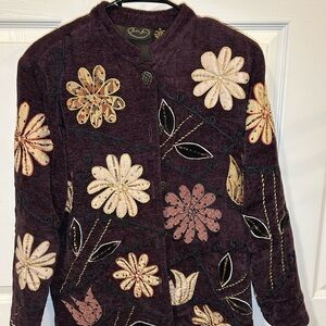 Vintage 90s Indigo Moon Jacket Julia Ken
Art Embroidery Lined Lightweight Jacket